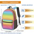 thumbnail image 2 of 17 Inch Lightweight Backpack,PVC Waterproof Oxford Fabric, Ergonomically Designed, with Large Capacity, Vibrant Rainbow Print, 2 of 5