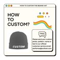 thumbnail image 3 of Custom Beanie Hat for Men, Add Your Photo, Pattern, Name or Text, Customized Winter Gift for Dad, Husband, Son, boyfriend., 3 of 8