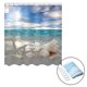 thumbnail image 3 of Fabric Shower Curtain Sunshine Beach Bathroom Washroom Standard With Hooks, 3 of 4