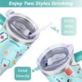 thumbnail image 5 of 40oz Funny Nurse Life Stainless Steel Flip Straw Tumbler Spill Proof Travel Cup Double Wall Vacuum Insulated Coffee Mug with Handle, 5 of 6