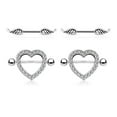 thumbnail image 2 of (2pcs) Clear heart Nipple Shield RingS & (2pcs) Angel Wing Nipple Rings by PIERCE ME, 2 of 4