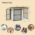 thumbnail image 2 of Hzuaneri 47 Inch Dog Crate Furniture, XXL Indoor Dog Kennel for Extra Large Dog with Barn Door, Heavy Duty Wooden Dog Cage as TV Stand & End Table, Anti-Chew, White Brown, 2 of 9