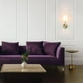thumbnail image 4 of Globe Electric 14" Modern Glam Matte Brass 1-Light Indoor Wall Sconce White Fabric Shade, 4 of 9