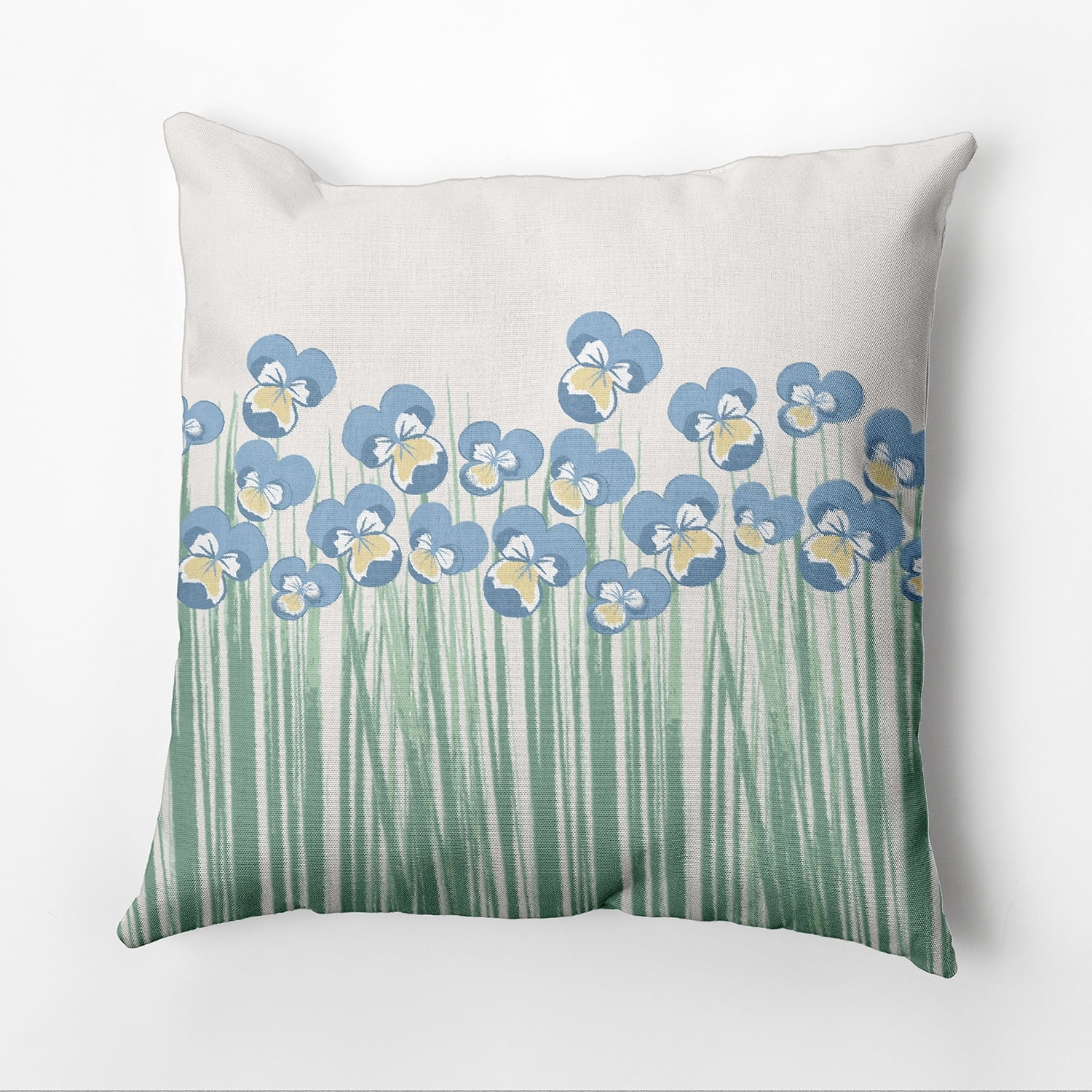 Simply Daisy Field of Pansies Outdoor Pillow, Orange/Green/White, 14 in x 20 in