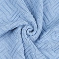 thumbnail image 3 of Unique Bargains Cotton Knitted Decorative Throw Blanket for Couch Light Blue, 3 of 8