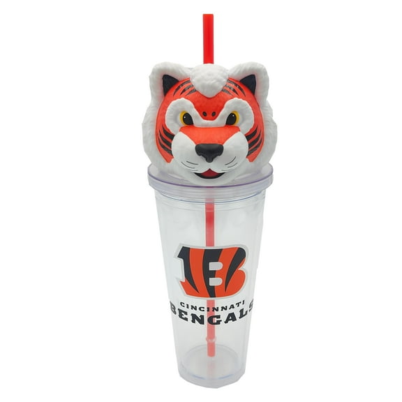NFL Cincinnati Bengals Acrylic Tumbler with Team Color Straw and Team Mascot Lid Enclosure
