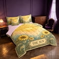 thumbnail image 2 of Homewish The Sun Print King Bedding, Garden Sunflower King Bed in a Bag, Pink Reversible 7 Pieces, 2 of 7