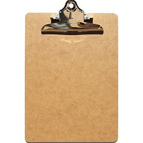 Saunders Brown Hardboard Clipboards-Hardboard Clipboard, Letter, 9"x1/8"x12-1/2", Brown