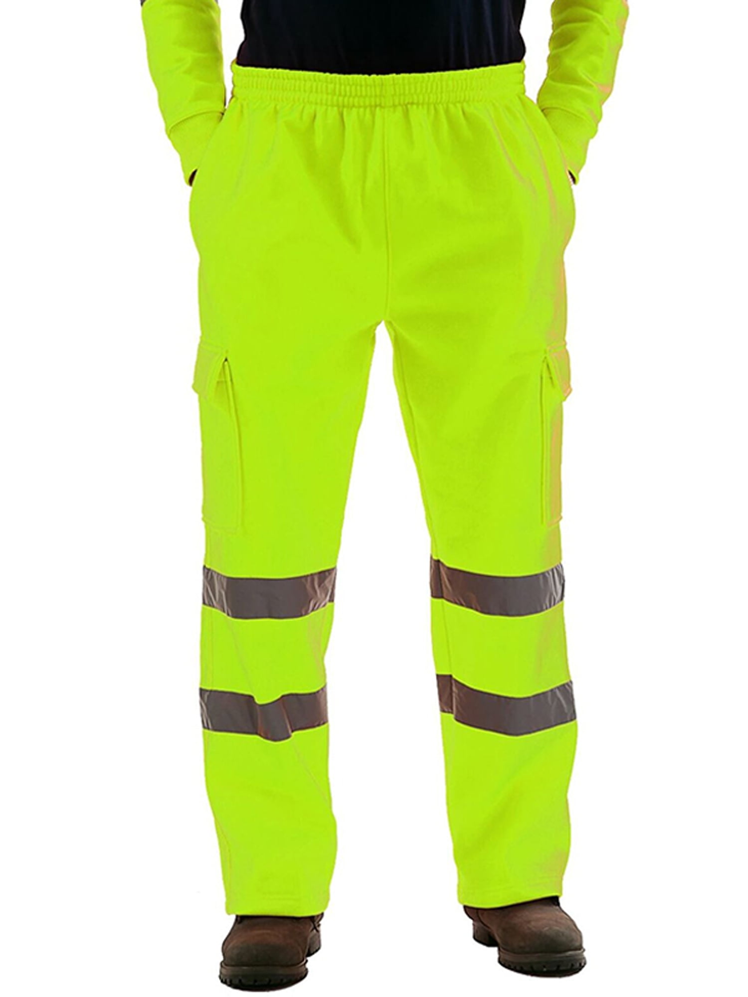 Mens Hi Vis Viz Joggers Cargo Bottoms Safety Workwear Visibility Trousers Pan... 