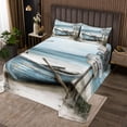 thumbnail image 2 of Erosebridal Retro Boat Pattern Quilt Sets for Queen Size Bed, Rustic Farmhouse Lake House Lodge Cabin Bed Set, Super Cozy 3-Piece, 2 of 5