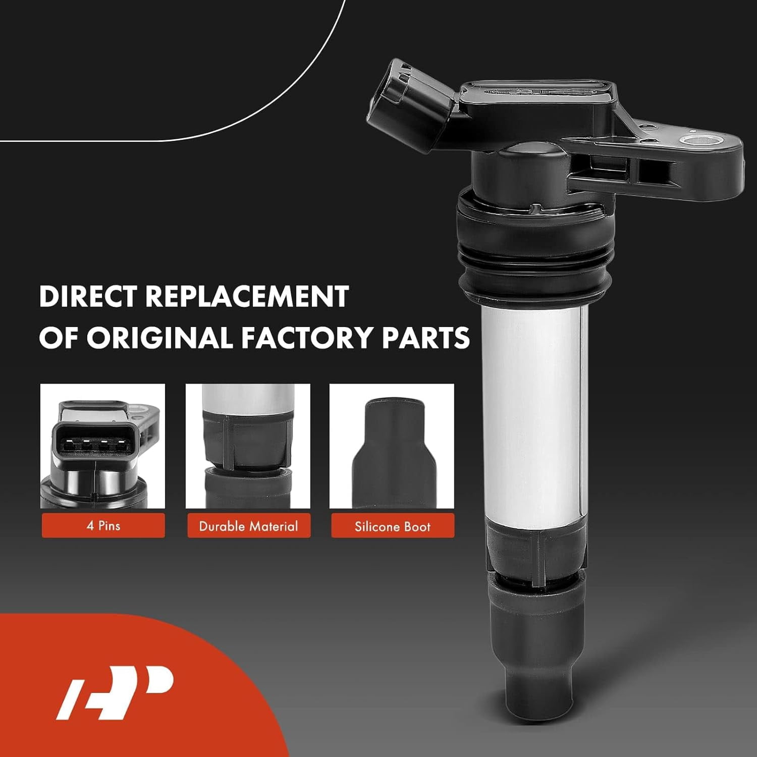 A-Premium Ignition Coils and Spark Plugs Kits Compatible with Volvo XC60 2010-2011 XC90 2007-2011 S60 2011-2012 S80 2007-2011 XC70 2008-2011 V70 2008-2010 & Land Rover LR2 2008-2012 6-PC Set