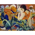 thumbnail image 2 of Macke, August 24x19 Black Ornate Wood Framed with Double Matting Museum Art Print Titled - Eastern Women, 2 of 4