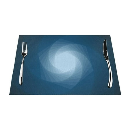 

ZNDUO Placemats 1 PCS Heat Resistant Stain Resistant Woven PVC Insulation Placemats Durable Washable Elegant Table Mats for Dining-Spiral Gradient Honeycomb Design 18 x12