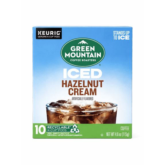 Green Mountain Coffee Roasters Iced Hazelnut Cream Coffee K-Cup Pods 10 Count