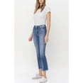 thumbnail image 5 of Flying Monkey - Mid-Rise Crop Slim Straight Jeans with Frayed Step Hem (27 1/4" Inseam) - F5210, 5 of 9