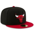 thumbnail image 3 of Men's New Era Black/Red Chicago Bulls Official Team Color 2Tone 59FIFTY Fitted Hat, 3 of 6