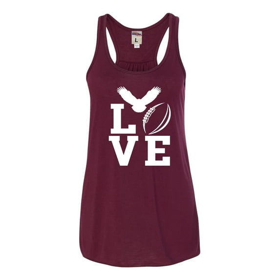 Womens Love Football Philadelphia Flowy Racerback Tank Top T-Shirt