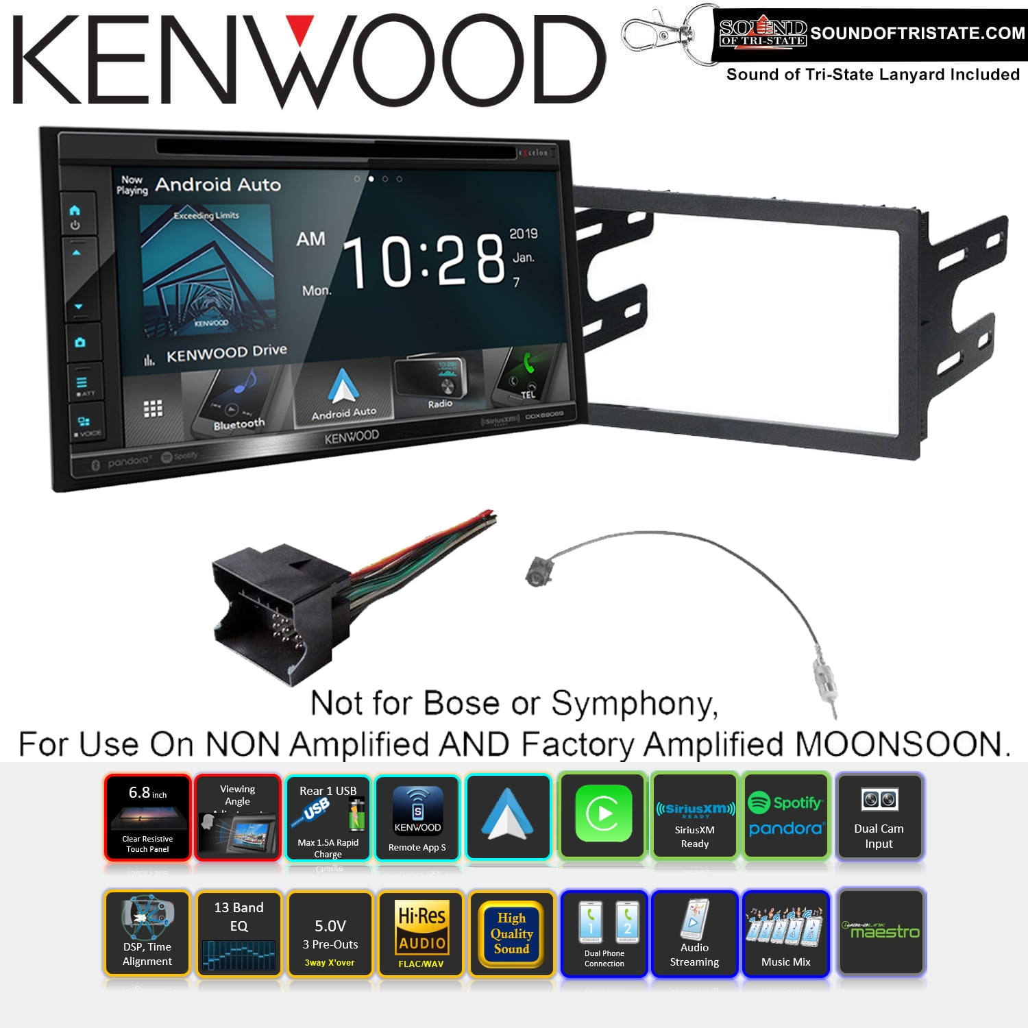 Kenwood DDX6906S DVD Receiver + kit 9901 Volkswagen Golf, Jetta, 9801