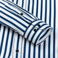 thumbnail image 4 of Men's Striped Button-Down Collar Iron-Free Stretch Dress Shirt, Long Sleeve All-Season Casual, 4 of 7