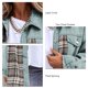thumbnail image 5 of Chaqueta vaquera a cuadros, chaqueta vaquera para mujer, chaqueta vaquera con solapa y empalme a cuadros, chaqueta vaquera lavada, verdadera excelencia, 5 of 6
