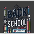 thumbnail image 4 of Back In School Adult Charcoal Crew Neck Short Sleeve Tee-Small, 4 of 4