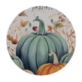 thumbnail image 2 of TIAOTIAOHOU  Round Table Cover, Waterproof Reusable Table Cloth Round Fitted Vinyl Tablecloth with Elastic Edged for Parties Outdoors, Autumn Watercolor Pumpkin Thanksgiving White, 2 of 7