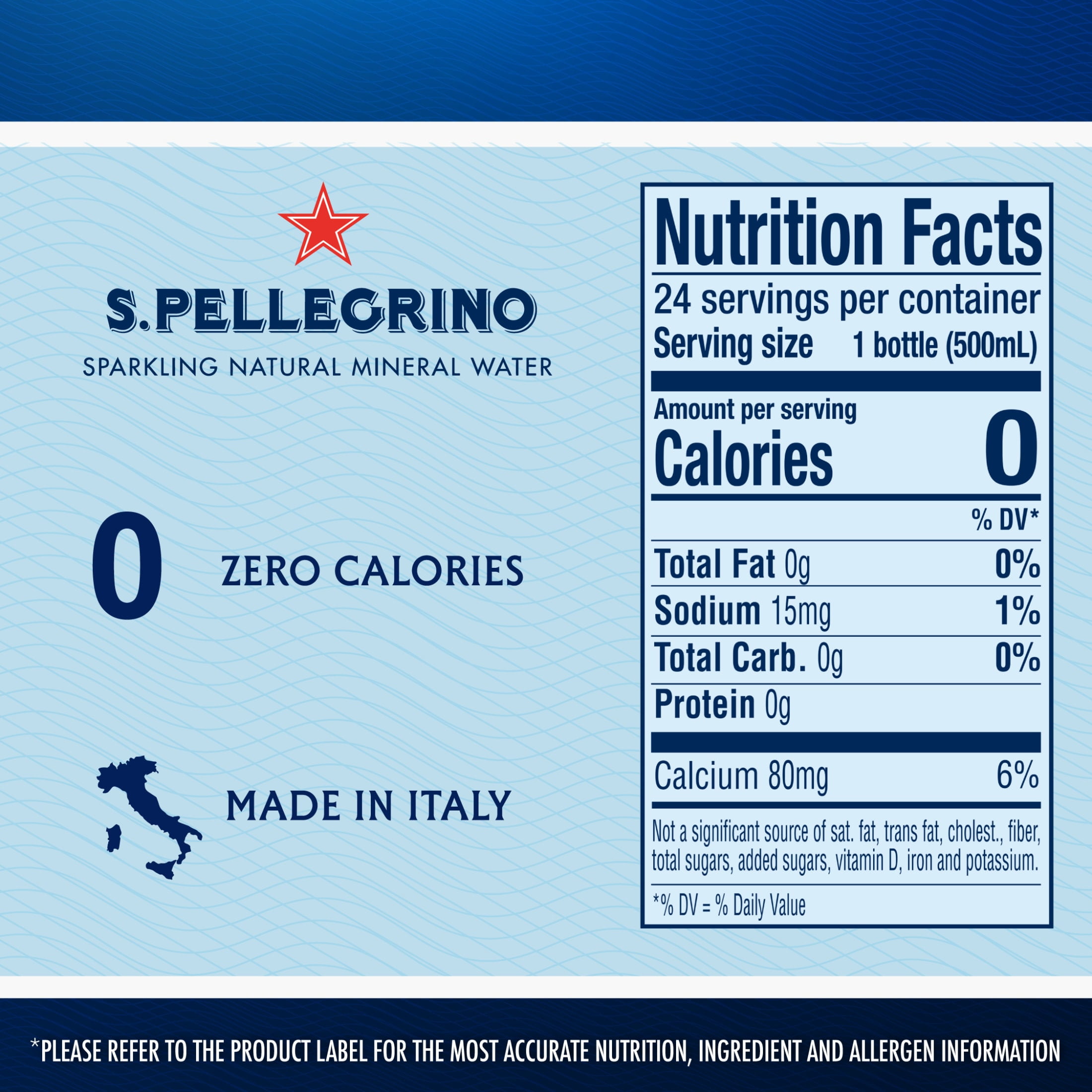S.Pellegrino Sparkling Natural Mineral Water, 405.6 fl oz, 24 Pack