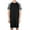 Black, variant on Wacanda Men Comfort Top Long Nightshirt Sleep Shirt Comfy Short Sleeve Henley Sleepwear