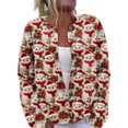 thumbnail image 2 of Women'S Christmas Sweater Cute Fun Christmas Sweater Fall And Winter Long Sleeve Knitted Sweater for Fall and Winter, Festive and Cozy, Ideal as Christmas Sweaters for Women ,Deep Red,S, 2 of 7