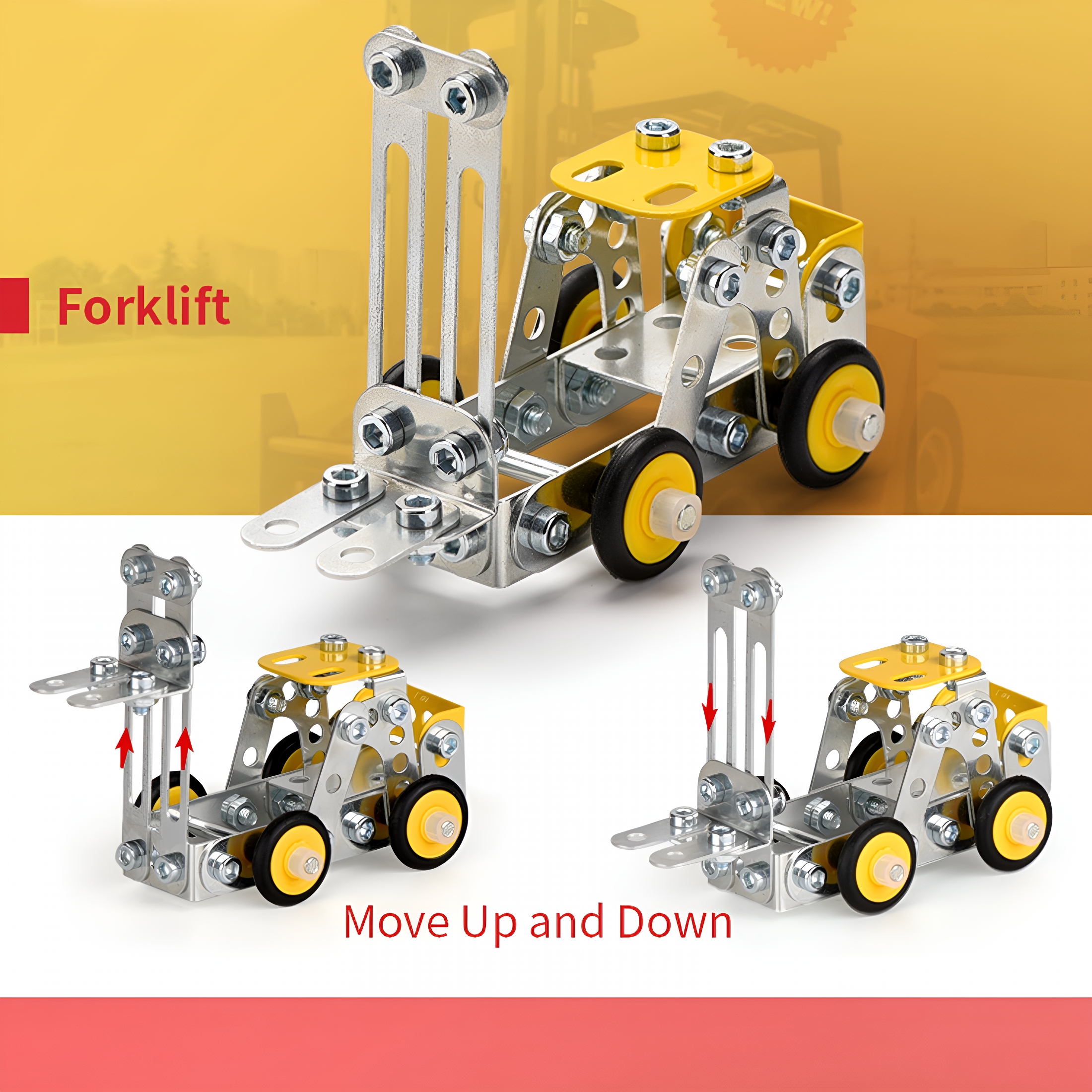 BESTSKY 2026 New Erector Set for Boys,4 Mini Metal Model Set for Kids,Engineering Metal Building Kit,Learning Construction Truck Building Toys for Boys Age 8-12 Diy Stem Educational Gifts(330Pcs)