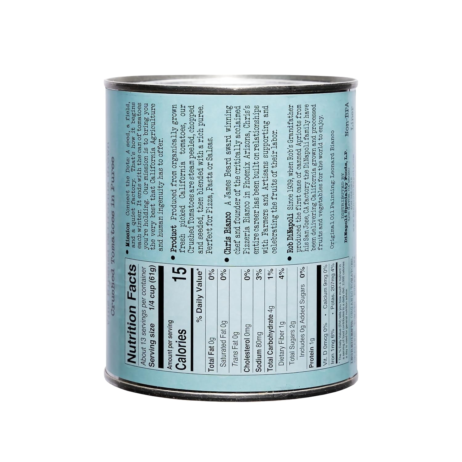 Bianco Dinapoli Organic Crushed Puree Tomatoes 28 oz 6 pack