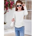 thumbnail image 5 of Arshiner Girls Long Sleeve T-Shirts Ruched Knot Side Tunic Blouse Tee Tops, 5 of 8