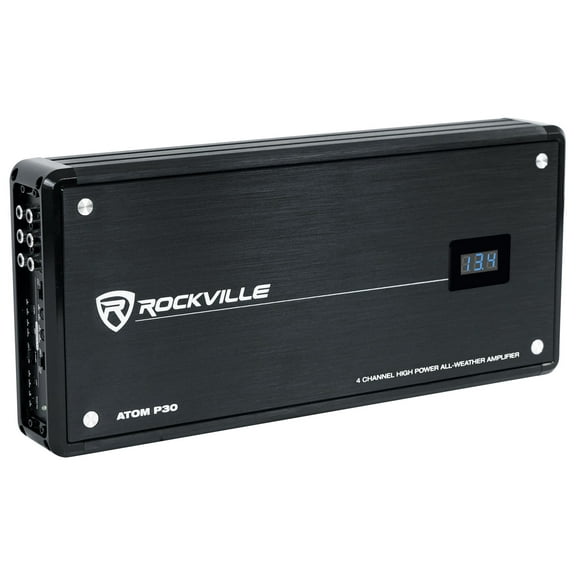 Rockville ATOM P30 2400 Watt 4-Channel Marine/ATV/Car Amplifier Amp Volt Meter
