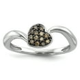 thumbnail image 1 of Sterling Silver Champagne Diamond Small Heart Ring Size 6, 1 of 3