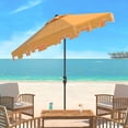 thumbnail image 2 of Safavieh Zimmerman 9' Market Crank UV Resistant Umbrella, Yellow/White, 2 of 6