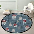 thumbnail image 2 of FREEAM Kids Round Nursery Area Rug 3 ft Bear Forest Shapes Non Slip Play Mats for Kids Boys Girls Playing Room Living Room, 2 of 6