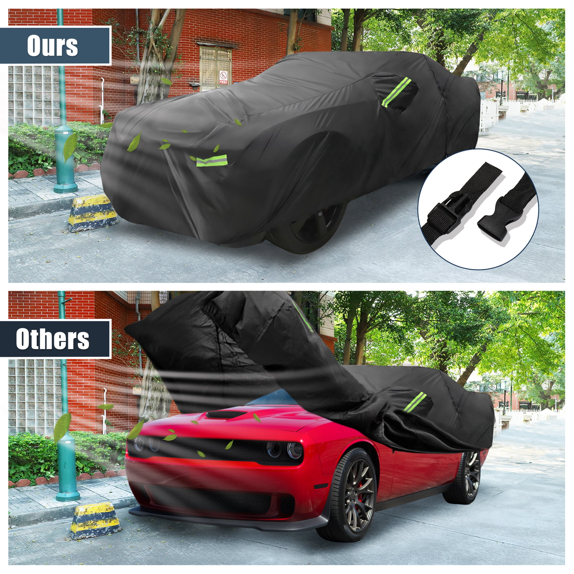 Unique Bargains 210Dpu Waterproof Car Cover Black ["for Dodge Challenger 08-23"]