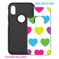thumbnail image 2 of DistinctInk Custom SKIN / DECAL compatible with OtterBox Commuter for iPhone X / XS (5.8" Screen) - White Multi Color Hearts, 2 of 5