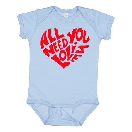

Inktastic All You Need is Love Red Heart Shape Gift Baby Boy or Baby Girl Bodysuit