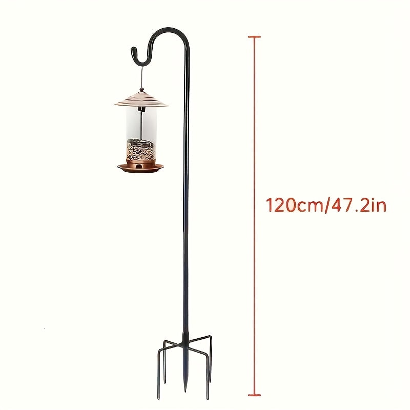 2 Pack Heavy Duty Adjustable Outdoor Shepherd Hooks, 5-Prong Base Rustproof Metal Hooks for Hanging Plants Bird Feeders, Garden Wedding Farmhouse Decor