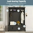 thumbnail image 3 of EUROCO 80.3" Large Entryway Hall Tree with Storage Bench and Coat Rack, 5 Hooks, 2 Large Drawers for Hallway Living Room Bedroom Home, Black, 3 of 8