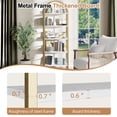 thumbnail image 6 of Walsunny 5-Tier Arched Bookshelf Industrial Open Storage Shelf, Display Bookshelves with Metal Frame, Rustic Wood Tall Bookcase for Living Room, Home Office, Gold, 6 of 9