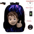 thumbnail image 4 of Roblox Mochila De estudiante con estampado 3D Digital periférico de juego, mochila a todo color USB, de doble capa bolsa con cremallera, gran capacidad, 4 of 4