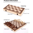 thumbnail image 5 of 15 Inches Magnetic Wooden Chess Set - 2 Extra Queens - Folding Board - Pieces Storage Slots, Handmade Portable Travel Chess Game, 5 of 8