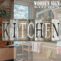 Family Kitchen Wooden Wall Sign, Rustic Farmhouse Kitchen Decor Plaque with Inspirational Quote, Home Decor for Kitchen Wall