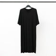 thumbnail image 2 of JTieacloth Sleep Shirt for Men Male Solid Color Short Sleeve Round Neck Nightdress Robe Homewear Black, 2 of 3