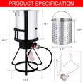 thumbnail image 6 of 30 Qt Turkey Deep Fryer Set, Aluminum Fish & Seafood Boiler Steamer with 55,000 BTU Propane Gas Burner Stand Injector Thermometer Hose, Ideal for Outdoor Fry Cooking, Sliver, 6 of 14