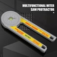 thumbnail image 4 of Grey ABS 360° Rotating Mini Protractor with Level Bubble, Dual Inch/CM Ruler - Multifunctional Angle Gauge for Woodworking, Internal & External Angle Measurement and Positioning, 18.5cm Size,, 4 of 7