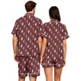 thumbnail image 6 of Couples Pajama Sets Matching Halloween 2 Piece Short Sleeve Button Down Pjs Soft Lightweight Sleepwear Loungewear for Her Him with Allover Graphic Print Red S, 6 of 6