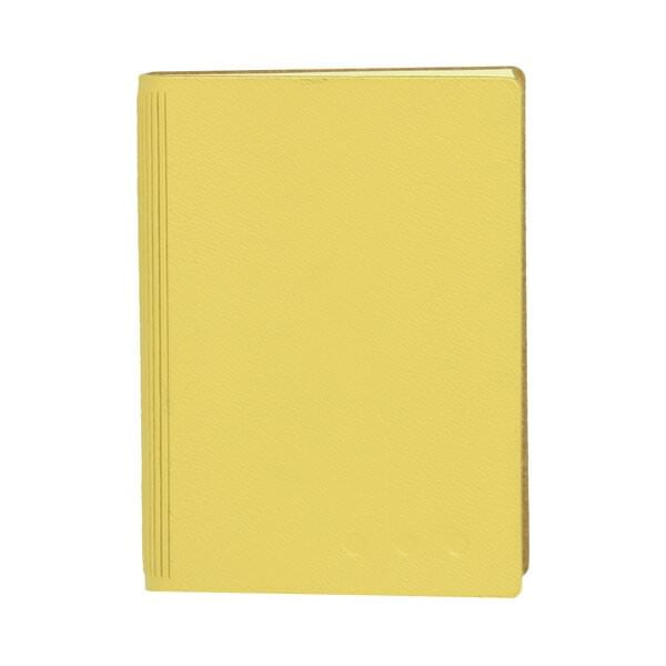 JAM Perfect Leather Lined Journal, 3x4, Yellow, 1/Pack